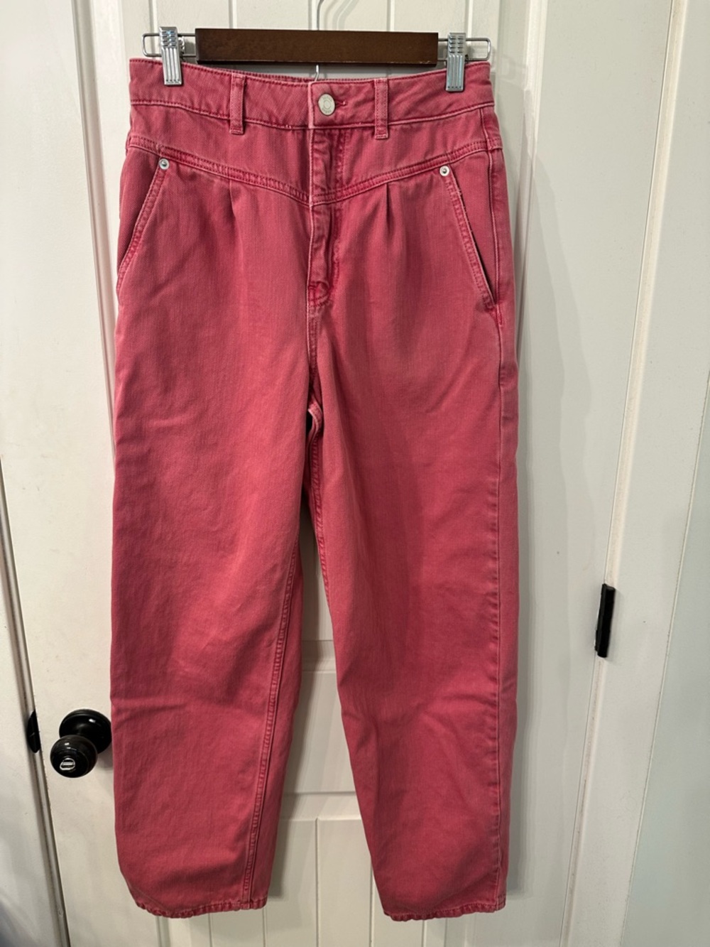 BA&SH Eliz High Waist Pleated Pink Denim Pants Size 1 (S/4-6)